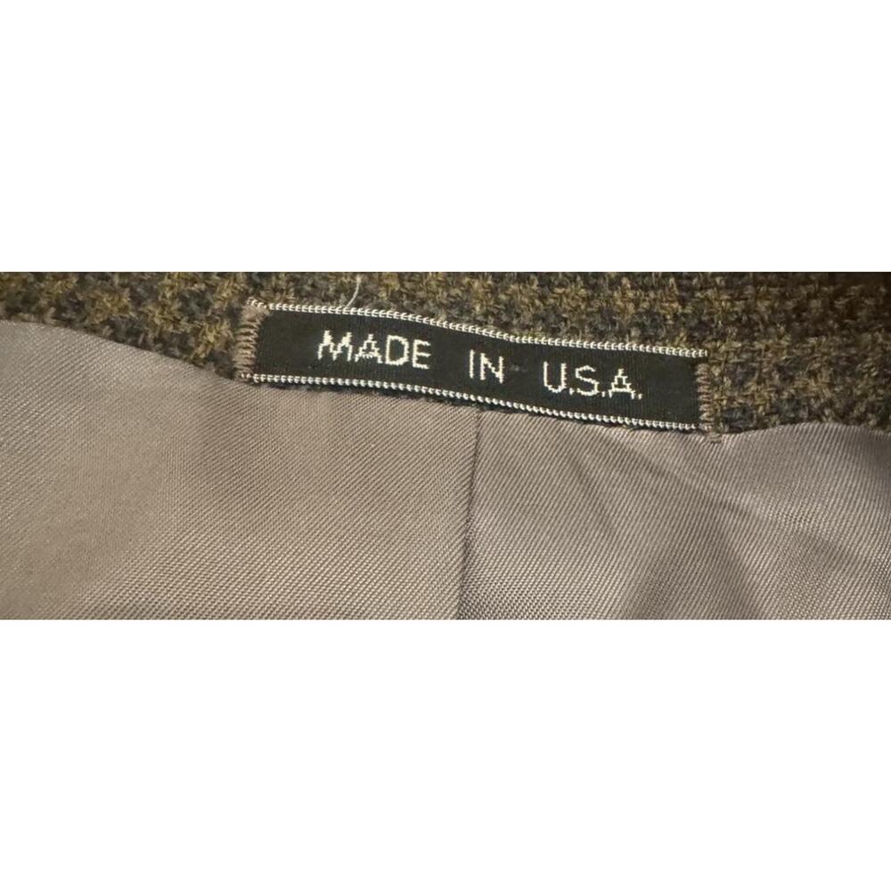 Vintage 90s Calvin Klein Worsted Wool Blazer Made in USA Brown Tweed Sport Coat - Picture 2 of 6